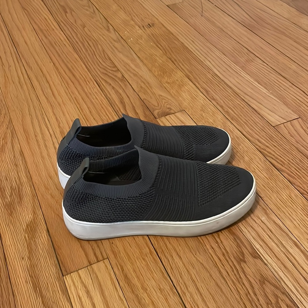 Grey Steve Madden slip-ons